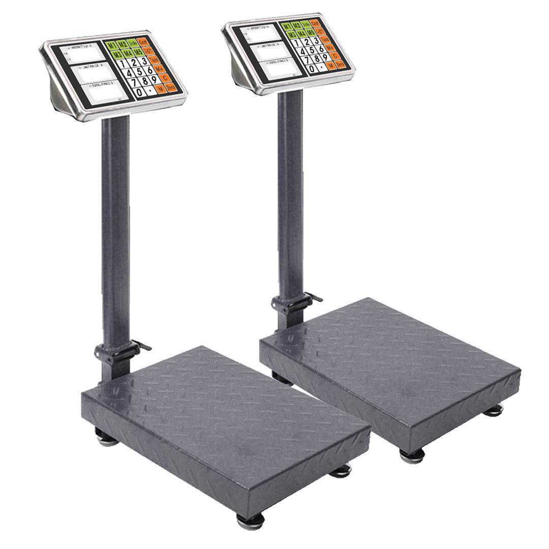 NNEAGS 2X 300kg Electronic Digital Platform Scale Computing Shop Postal Weight Black