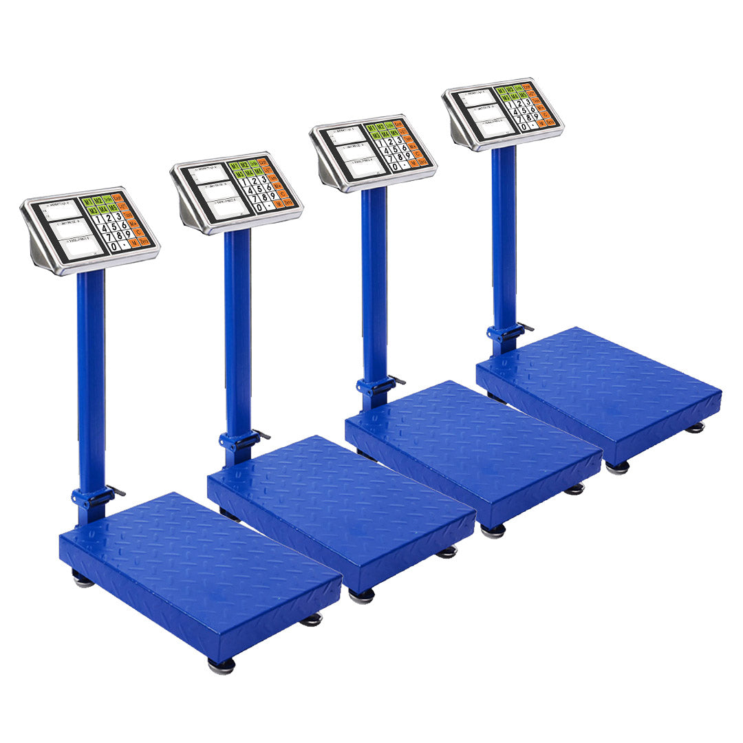 NNEAGS 4X 300kg Electronic Digital Platform Scale Computing Shop Postal Weight Blue
