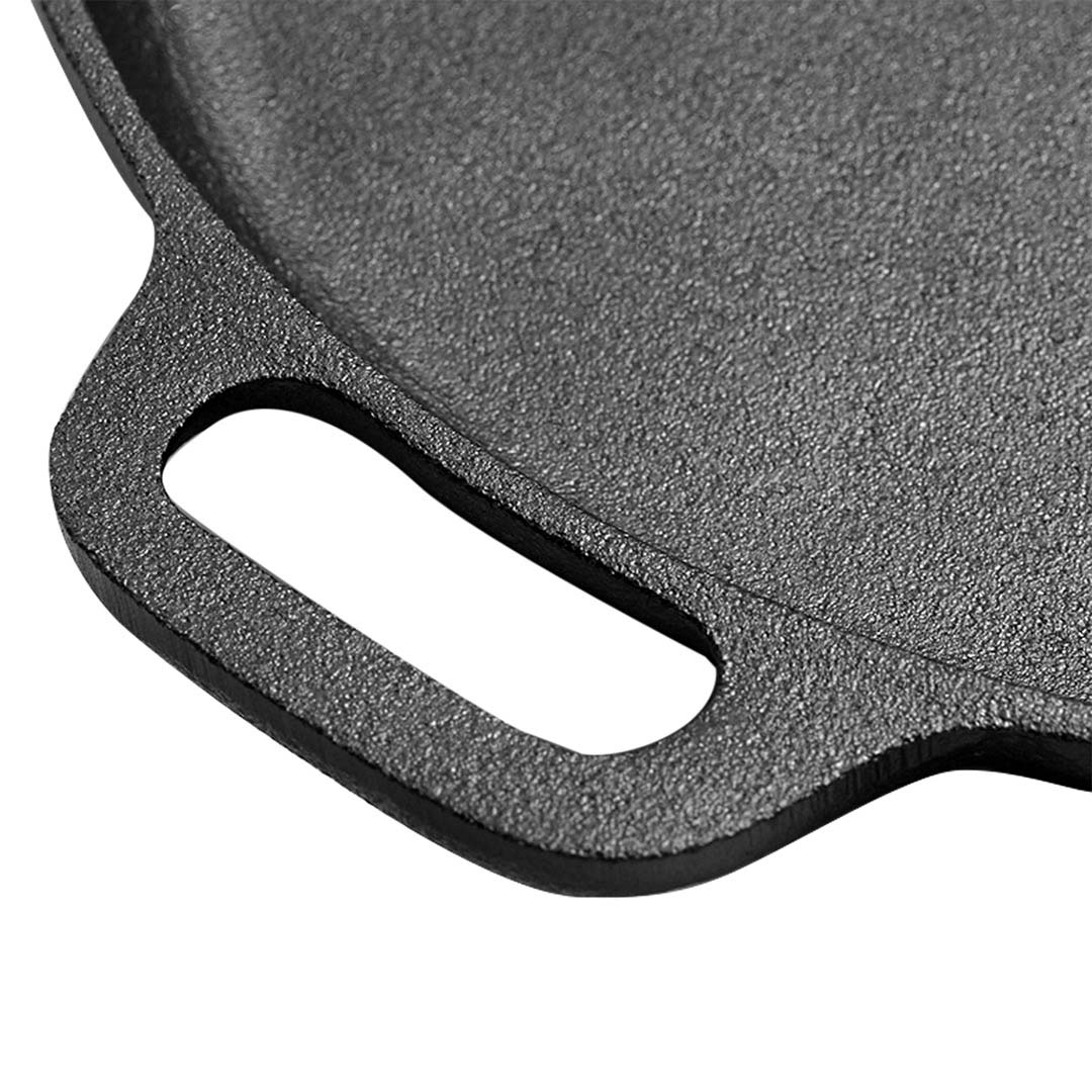 NNEAGS 2X Cast Iron 35cm Frying Pan Skillet Coating Steak Sizzle Platter