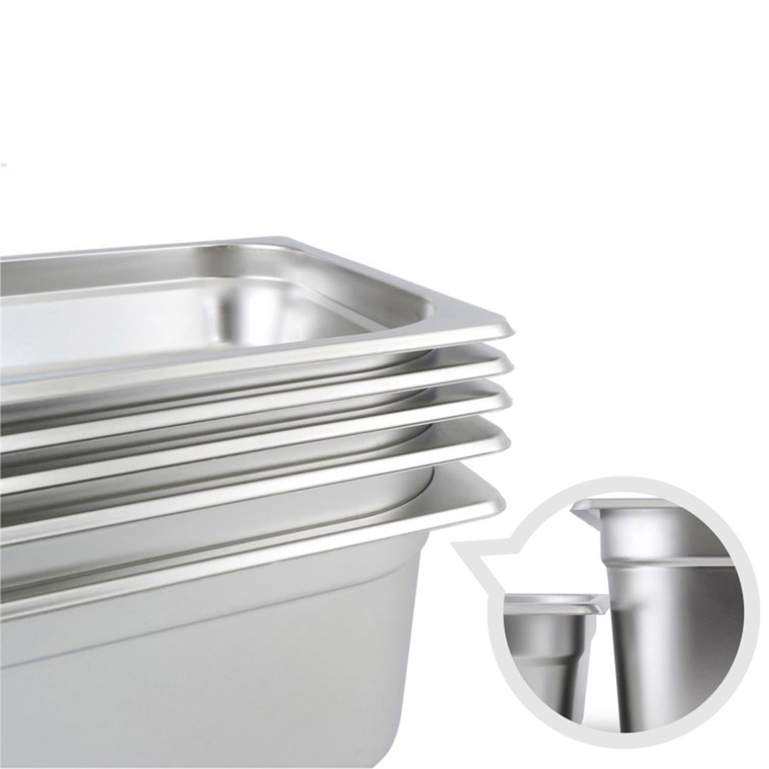 NNEAGS 4X GN Pan Full Size 1/3 GN Pan 6.5 cm Deep Stainless Steel Tray