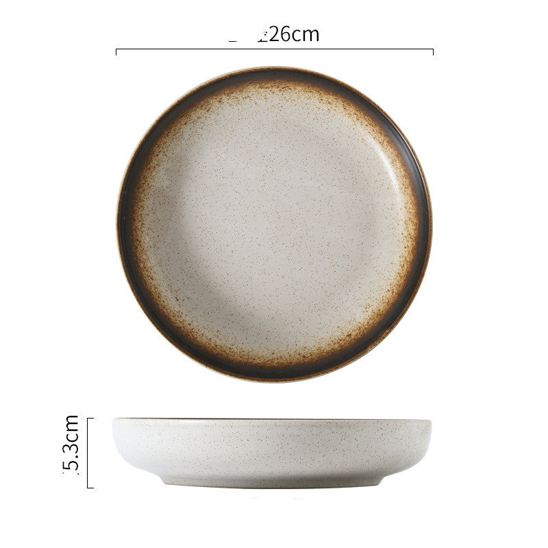 Japanese-Style Simple Tableware, Ceramic Dishes, Creative Salad Dishes, Deep Discs