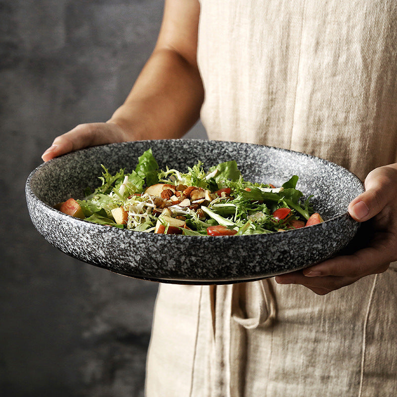 Japanese-Style Simple Tableware, Ceramic Dishes, Creative Salad Dishes, Deep Discs