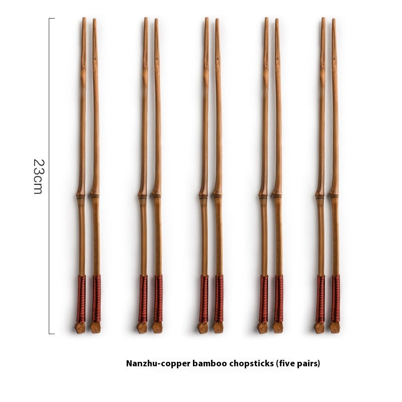 Household Natural Creative Personality Pointed Iron Wooden Chopsticks