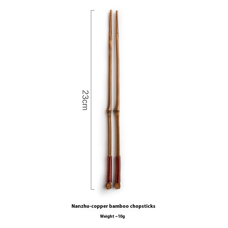 Household Natural Creative Personality Pointed Iron Wooden Chopsticks