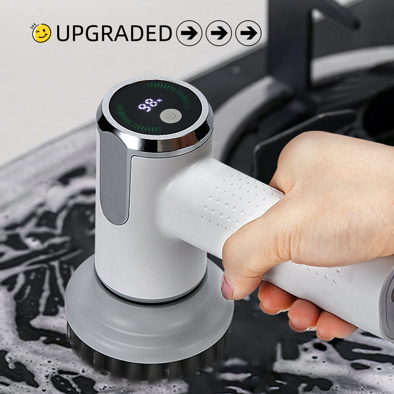 فرشاة تنظيف كهربائية متعددة الوظائف بشاشة ذكية، فرشاة تنظيف لاسلكية لحوض المطبخ، فرشاة تنظيف كهربائية مقاومة للماء للأواني