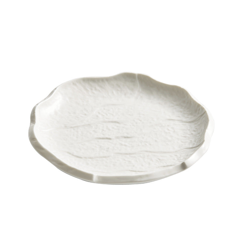 White Plate Western Foodsteak Plate Household Ceramic Dishes