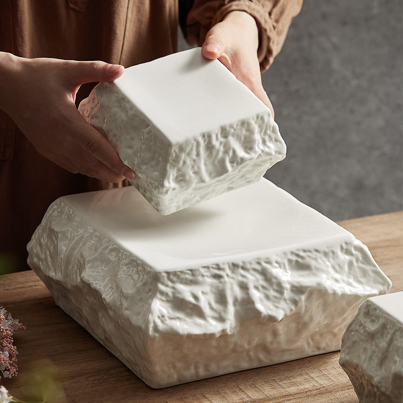 Japanese Irregular Stone Plate Dishes Hotel Restaurant