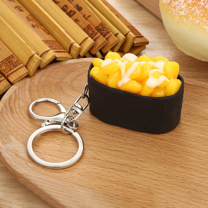 Pvc Simulation Japanese Sushi Dishes Keychain