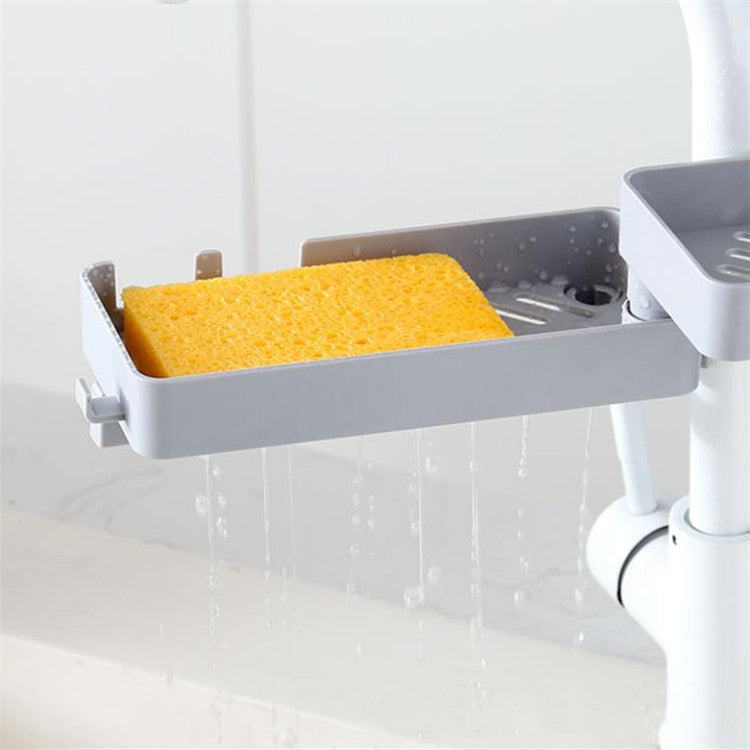 Kitchen Sink Faucet Sponge Holder with Drain Rack-2
