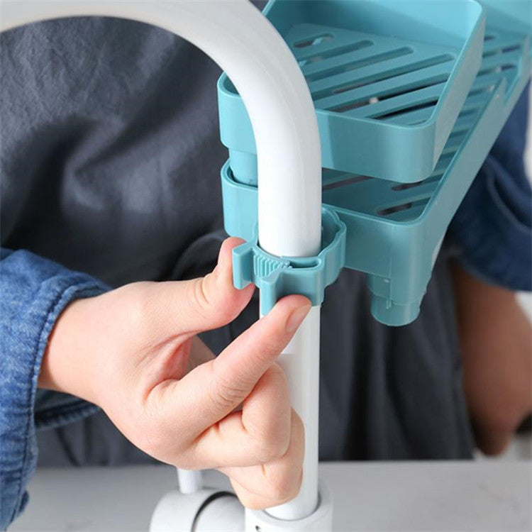 Kitchen Sink Faucet Sponge Holder with Drain Rack-3