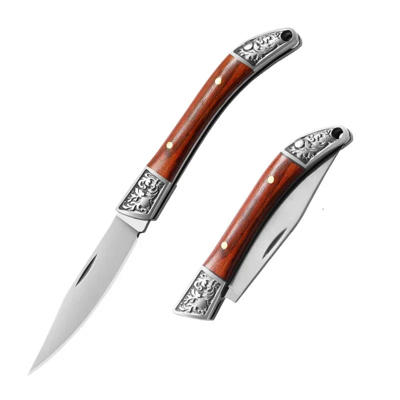 NNEOBA 2pcs Folding Pocket Fruit Knife Brown