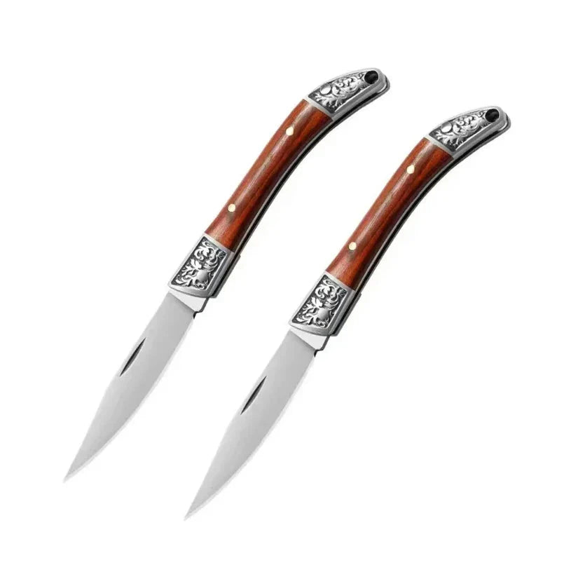NNEOBA 2pcs Folding Pocket Fruit Knife Brown