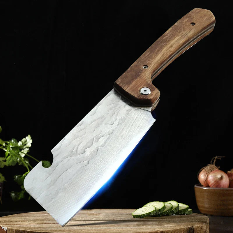 NNEOBA Folding Forged Cleaver Knife Brown