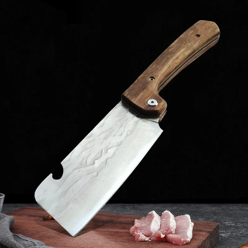 NNEOBA Folding Forged Cleaver Knife Brown