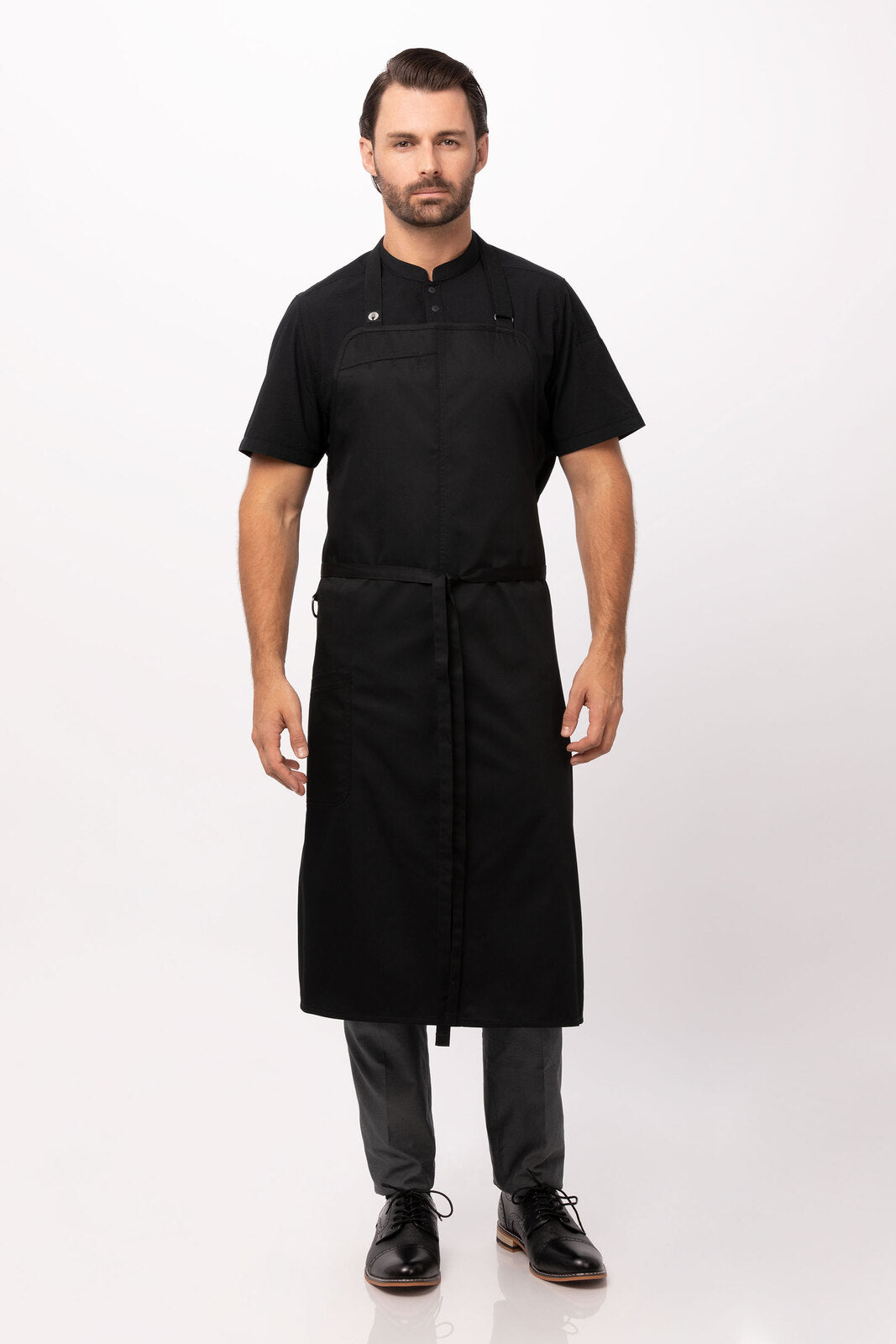 NNEDSZ Brio Chef Black Bib Apron by Chef Works