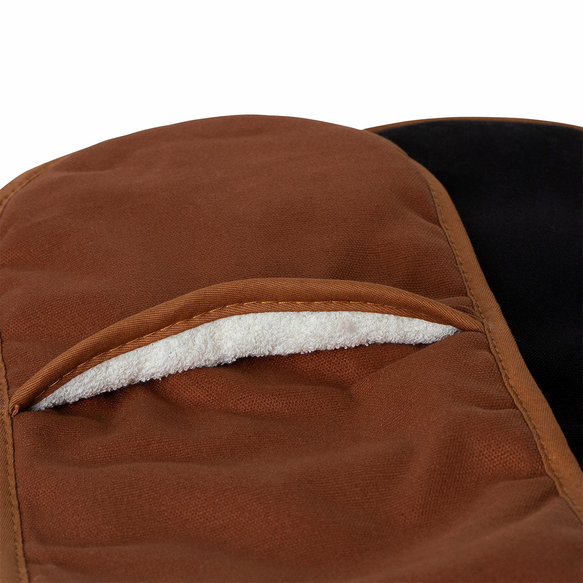 NNEDSZ J Elliot Home Selby Cotton Double Oven Mitt Glove 17 x 82 cm Ginger & Black