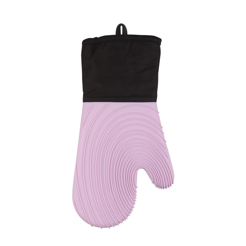 NNEDSZ Purple Spiral Pattern Silicone Oven Mitts - Heat Resistant and Non-Slip Design (1 Pair/2 PCS)