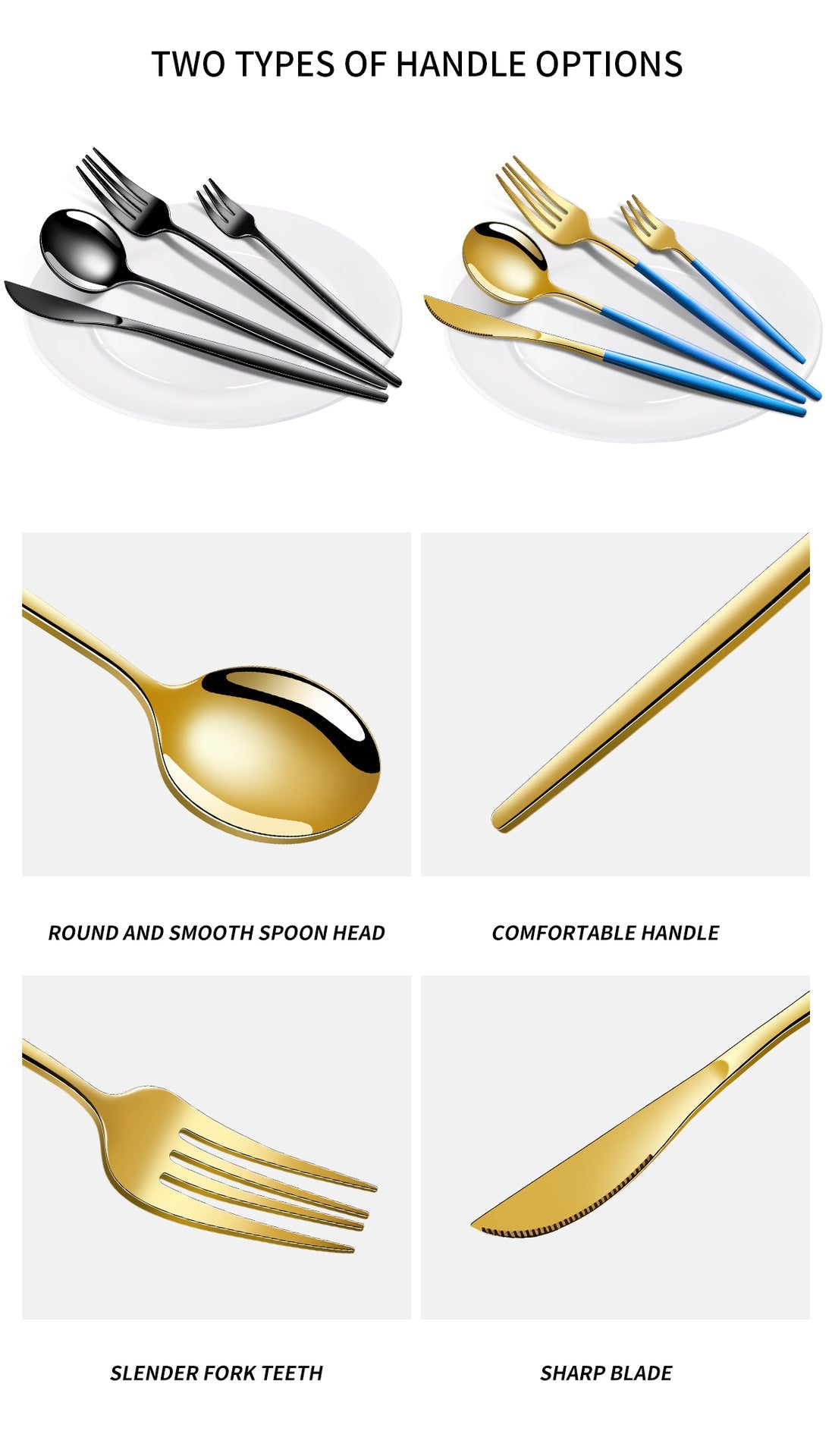 NNEDSZ Black And Gold Patchwork Colours 410 Stainless Steel 16-Piece Flatware Set - Elegant Dinnerware with Knife, Fork, Spoon for 4 People