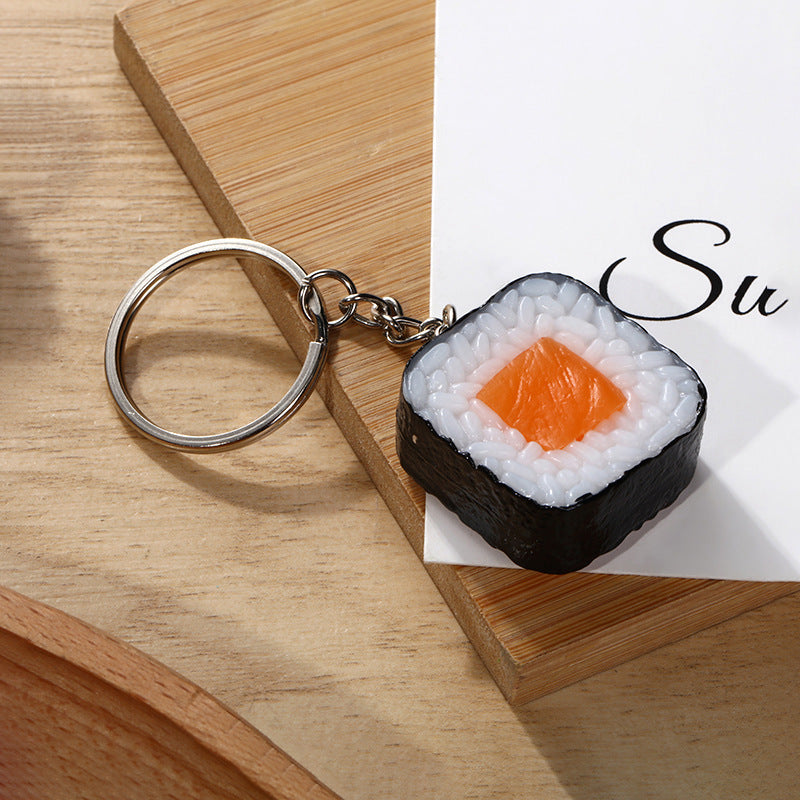 Pvc Simulation Japanese Sushi Dishes Keychain