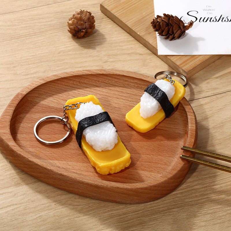 Pvc Simulation Japanese Sushi Dishes Keychain
