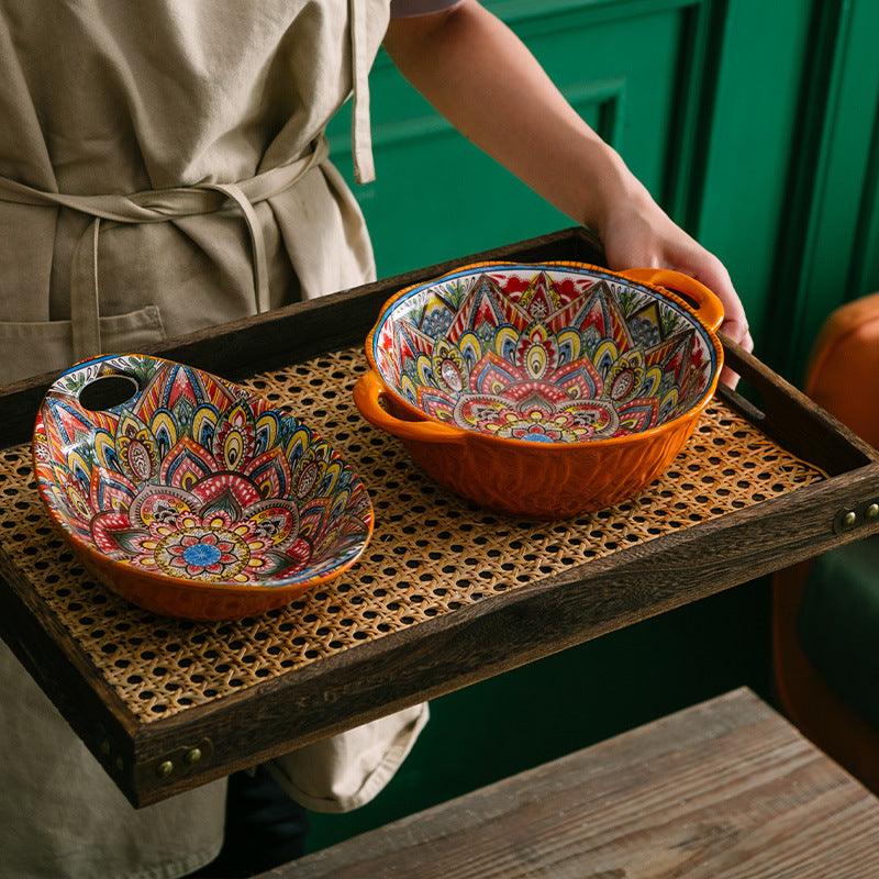 Dishes Suit Vintage Underglaze Household Bowls And Dishes