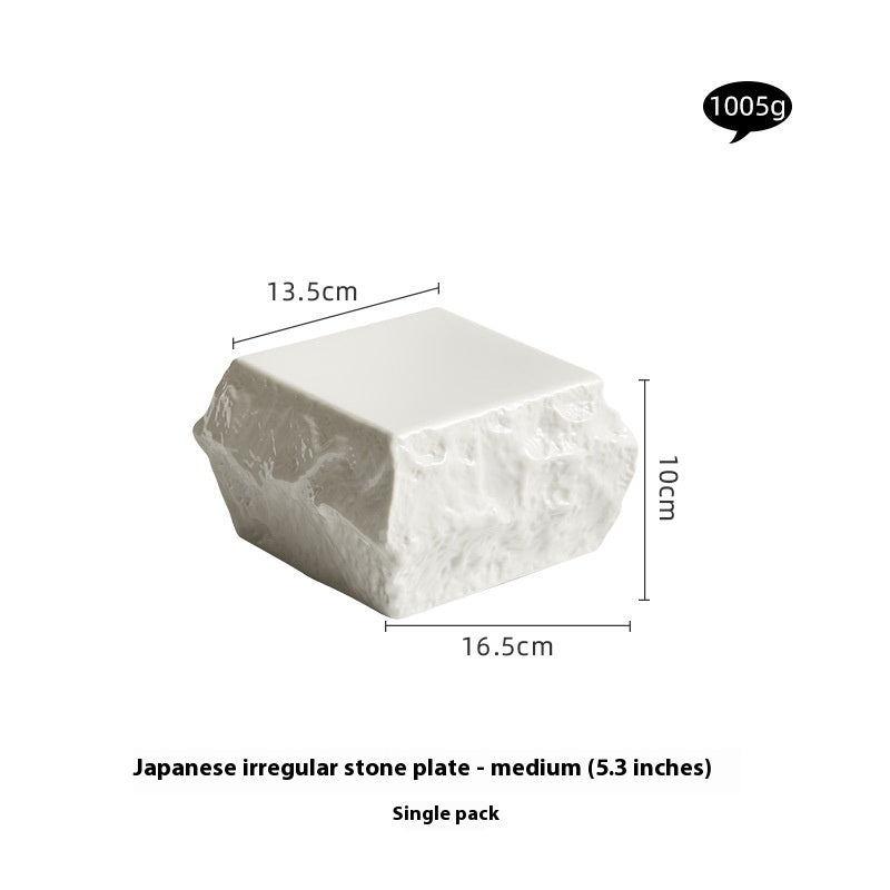 Japanese Irregular Stone Plate Dishes Hotel Restaurant