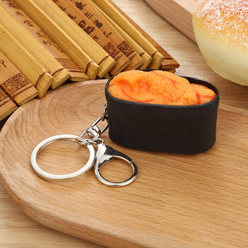 Pvc Simulation Japanese Sushi Dishes Keychain