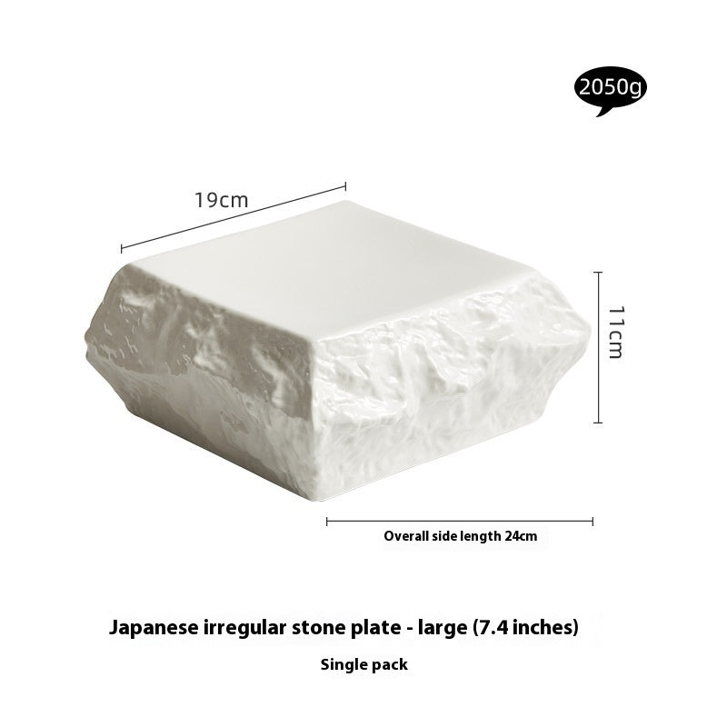 Japanese Irregular Stone Plate Dishes Hotel Restaurant